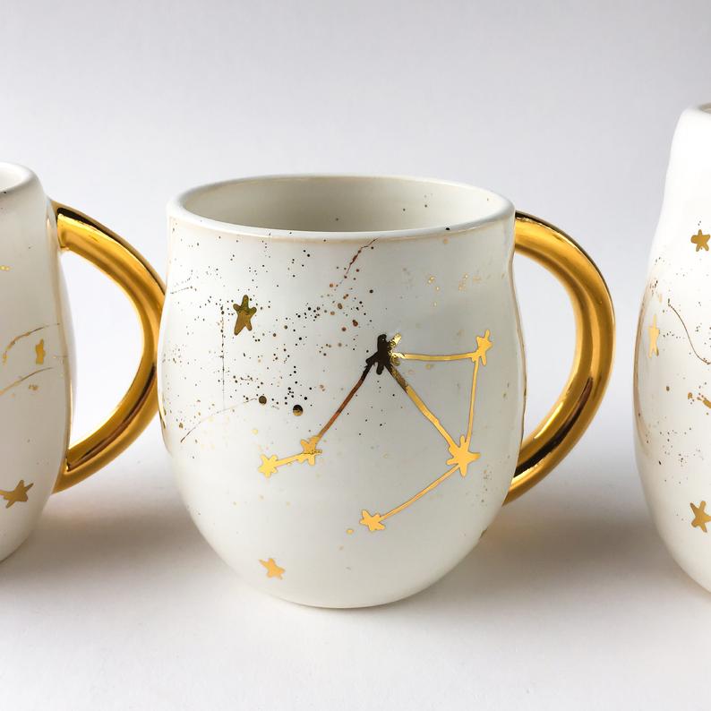 Constellation Mug in White and Gold